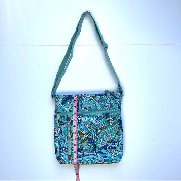 Vintage Vera Bradley Lighten Up Travel Ready CB Blue Daisy & Paisley Purse. - Picture 11 of 14
